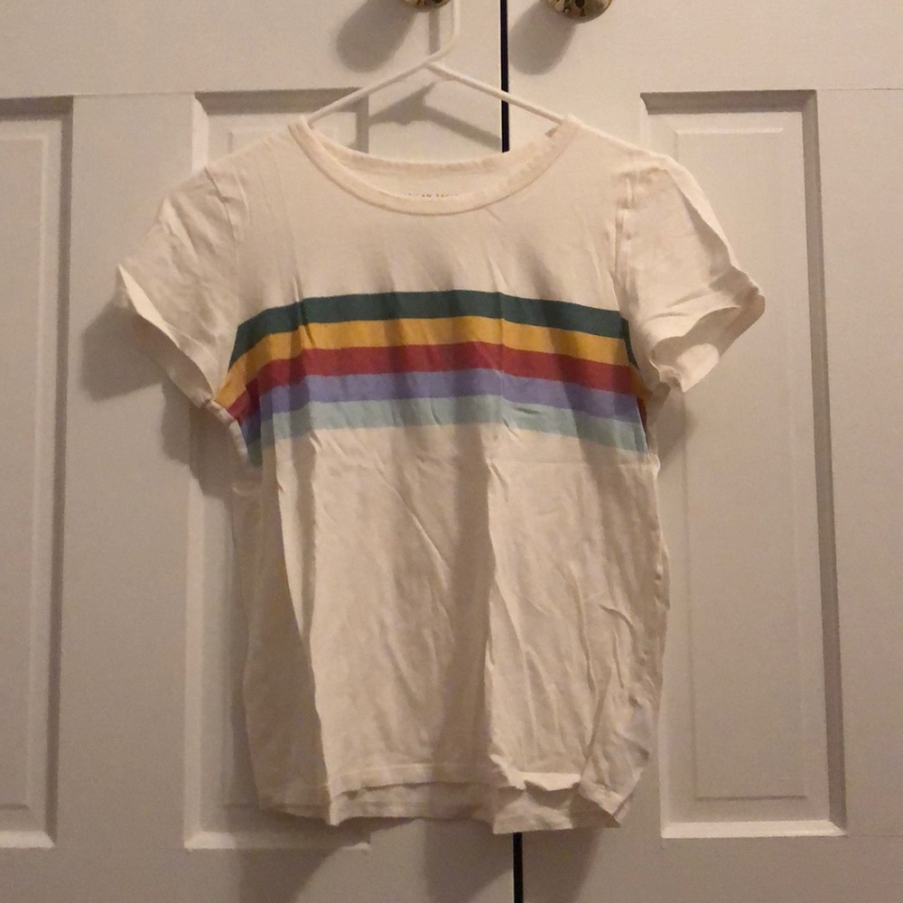 American Eagle Rainbow Stripe T-shirt